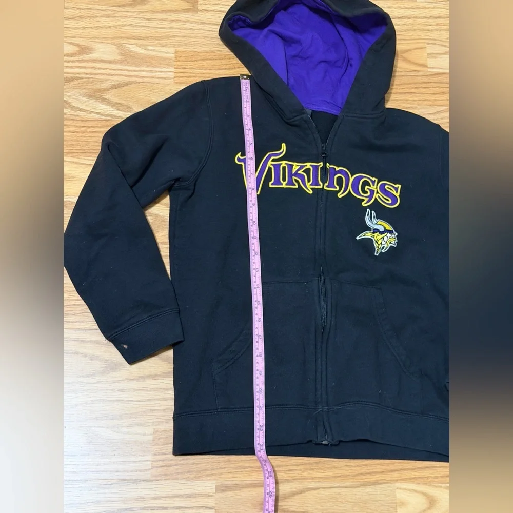 NFL Minnesota Vikings Youth Full Zip Hoodie Sweatshirt L/G 14–16 Black Purple